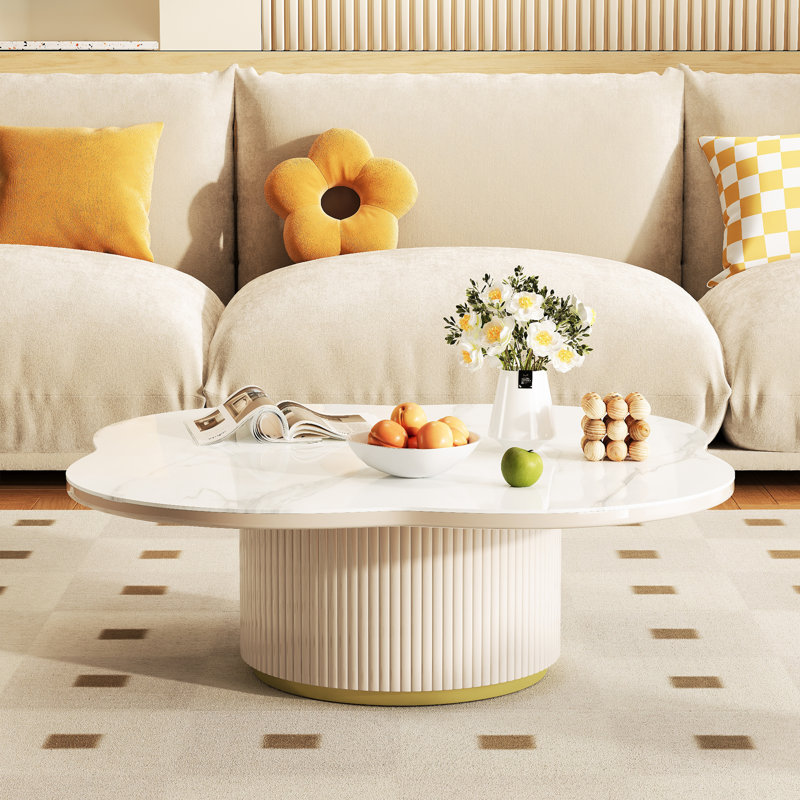 Kirpa Irregular White Sintered Stone Coffee Table
